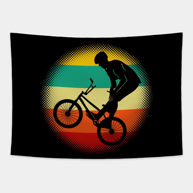 BMX Bicycle Rider Retro Tapestry by Houseofwinning