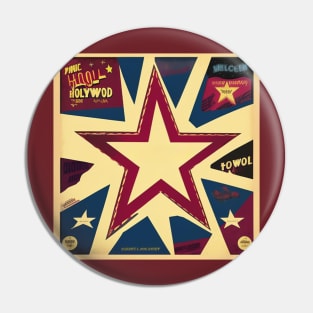 Maroon Star Album Cover Retro Vintage Pin