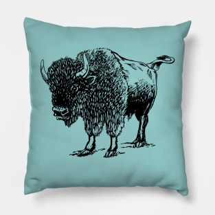 Bison sketch gift ideas Pillow