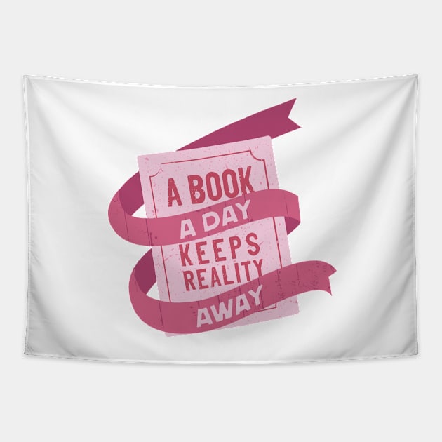 A book a day keeps reality away Tapestry by medimidoodles