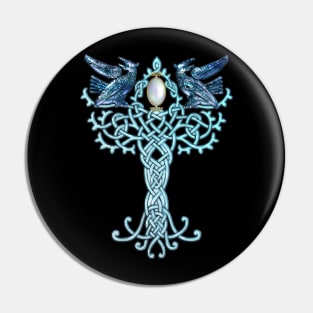 Wonderful celtic cross with crows Pin