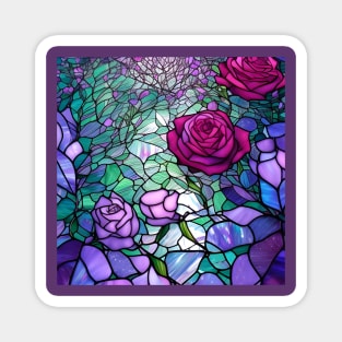 Stained Glass Roses Magnet