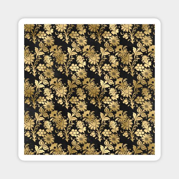 Floral Artistic Gold Magnet by Alvd Design