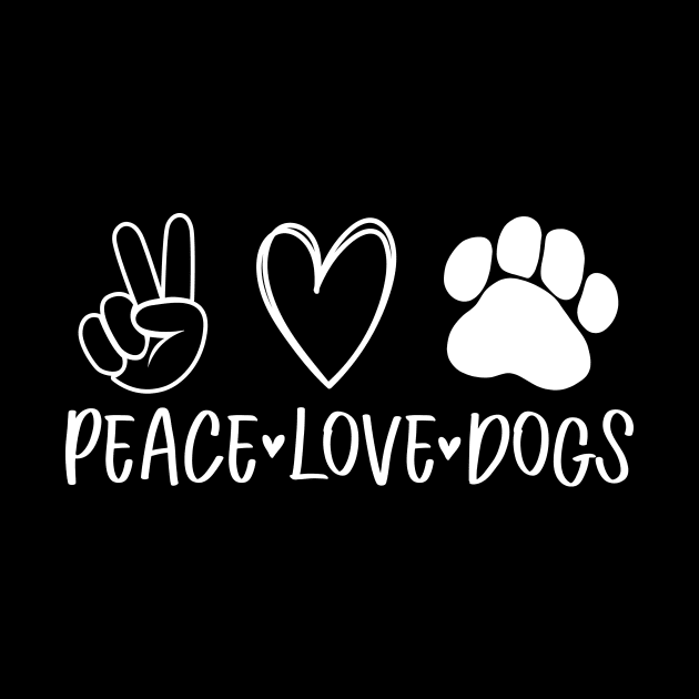 Peace love dogs with heart and dog paw by colorbyte