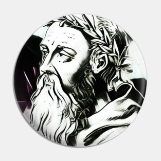 Heraclitus Black and White Portrait | Heraclitus Artwork 3 Pin