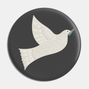 Folk Art Holiday Dove Pin