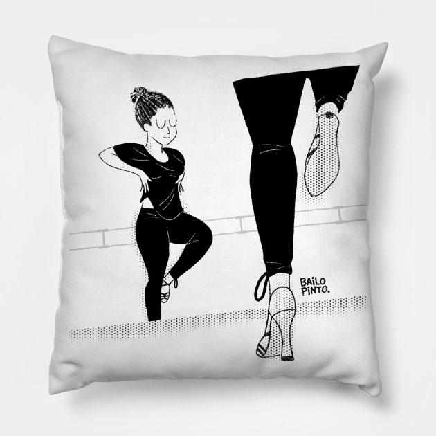 Woman dancing salsa Pillow by bailopinto