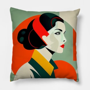 Bauhaus Portret of Young Woman, Art and Design Pillow