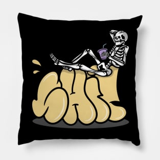 Chill Skull, Chill Skeleton, Chill Summer Pillow