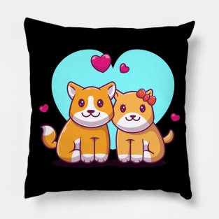 Couple of dog cartoon Pillow