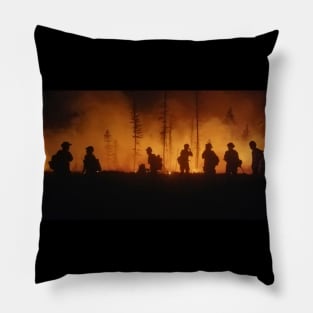 Beneath the Midnight Blaze Pillow