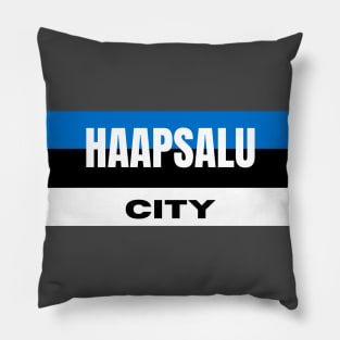 Haapsalu City in Estonia Flag Colors Pillow