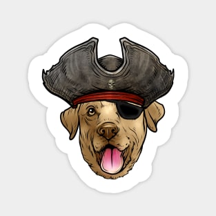 Yellow Labrador Retriever Pirate Magnet