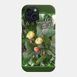 beautiful world with blooming cactus Phone Case