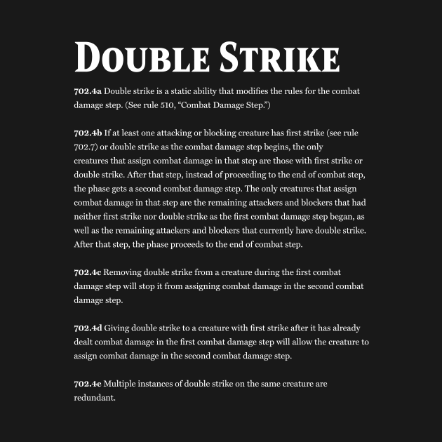 Magic the Gathering - Keyword Double Strike Rules Text by Saschken