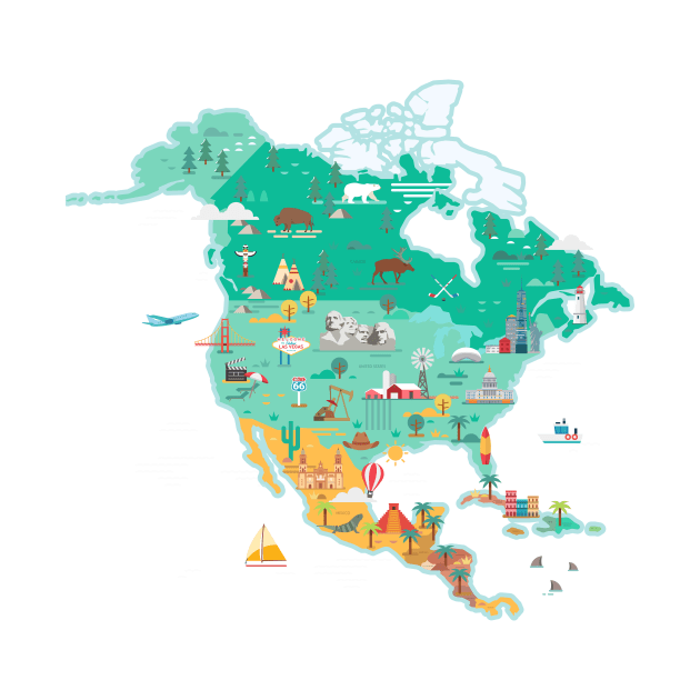 Map of North America by Antikwar