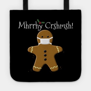 Social Distance Christmas Gingerbread Man Cookie & Face Mask Tote