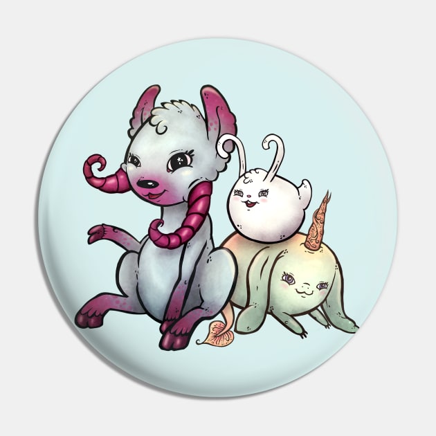 Three cute critters Pin by Unihorse