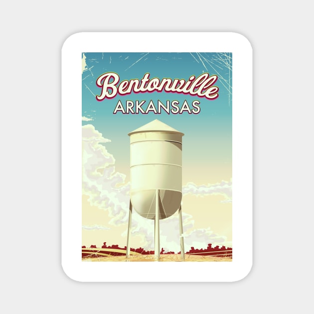 Bentonville, Arkansas travel poster Magnet by nickemporium1