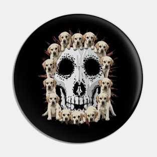 Labrador Retriever Skull Puppies Design Cool Dog Lovers Pin