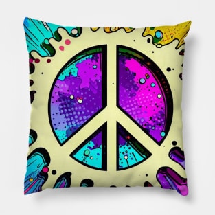 Peace Color Splash Pillow