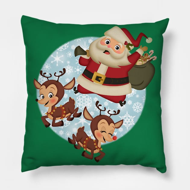 santa's on his way Pillow by richhwalsh