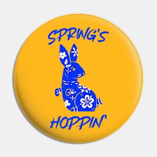 Spring Hoppin Blue Design Pin