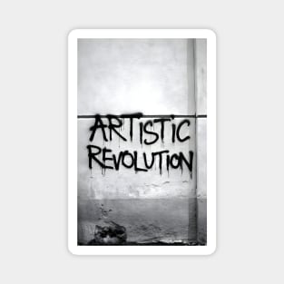 Artistic Revolution Graffiti Wall Photo Magnet