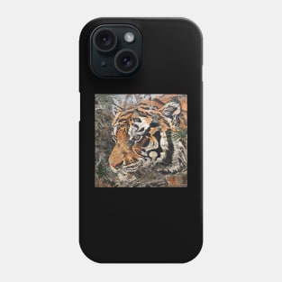 TIGER VINTAGE WOODBLOCK PRINT Phone Case