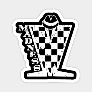 Madness Checkerboard HD - Distressed White Magnet