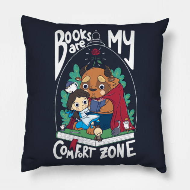 Books Are My Comfort Zone Disney Princess Pillow Teepublic Uk