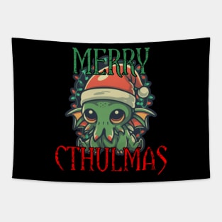 Chibi Christmas Cthulhu - Merry Cthulmas! Tapestry