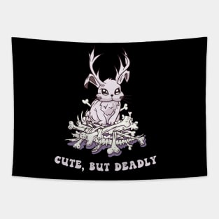 Cute but deadly Pastel Goth Jackalope Mythical Creature Tapestry