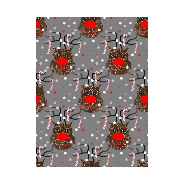 FUNNY  Reindeer Pattern by SartorisArt1