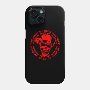 Skull text red Phone Case