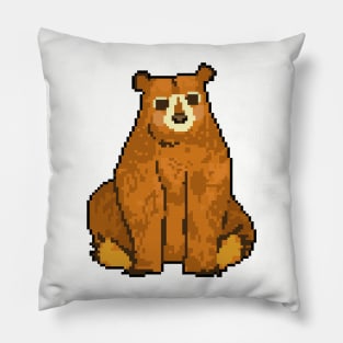 Bear Hug: Pixel Art Bear Design for Fashionable Attire Pillow