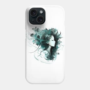 Flowers and Feathers in her hair Phone Case