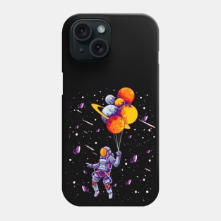 Astronaut Holding Planet Balloons Spaceman Planets Space Phone Case