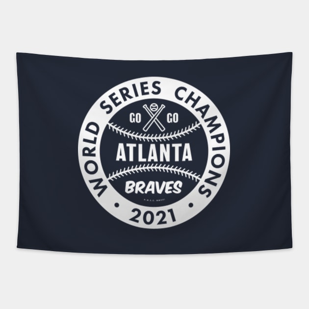 deadmansupplyco Atlanta Braves - 2021 World Series Champions (White) Long Sleeve T-Shirt