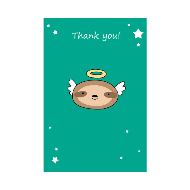 Thank You - Sloth Angel Face by saradaboru