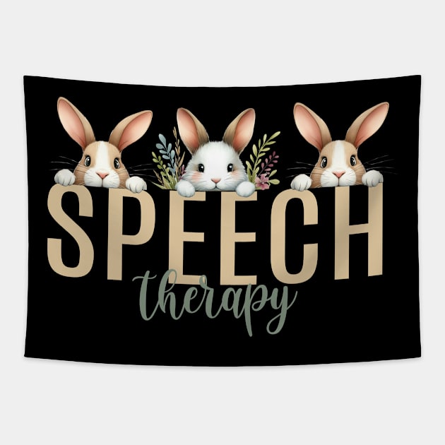 Cute Speech Therapy Easter Bunnies Tapestry by Mind Your Tee