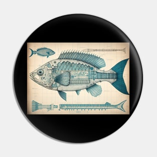 Perch Fish Print Pin