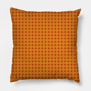 Dark Orange Retro Color Dots Pattern Pillow