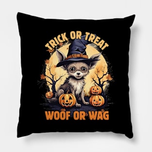 Beware the Dogoween Witch Pup! Pillow