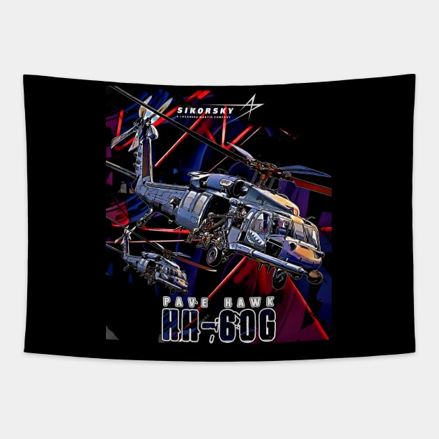 Sikorsky HH-60G Pave Hawk USAF Military Helicopter Tapestry by aeroloversclothing