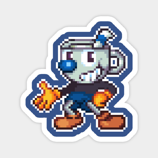 Mugman Pixel Magnet by geekmythology