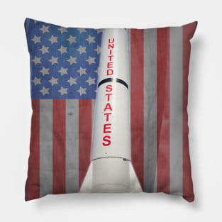 American Flag Space Rocket NASA Pillow