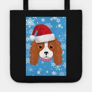 Christmasy King Charles Cavalier Spaniel Tote