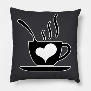 Nice and Funny coffee cup, coffee lovers gift, coffee gift, coffee cozy, birthday, cafeteria’s stickers, fashion Design, restaurants and laptop stickers, lovely coffee cup with heart inside Pillow