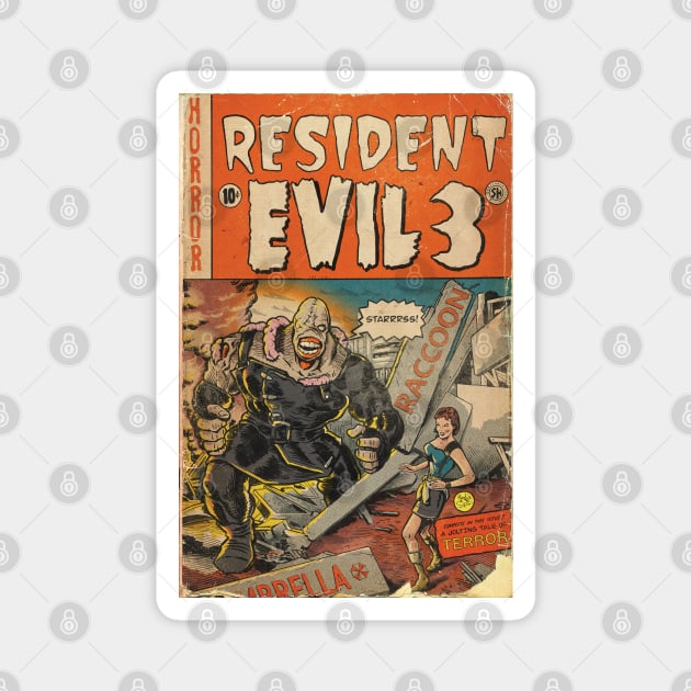 Resident Evil 3 fan art comic book cover Magnet by MarkScicluna